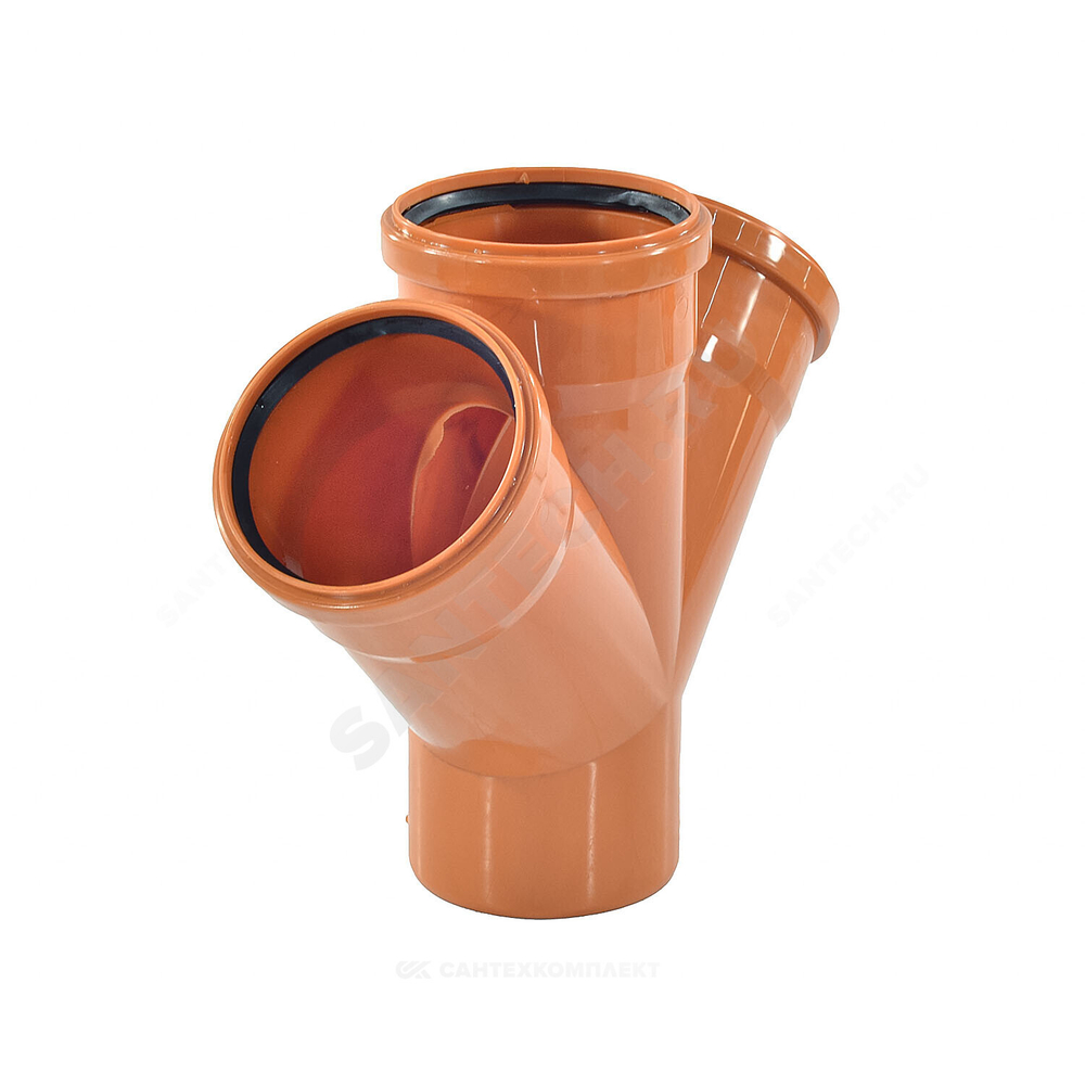 Крестовина PP-B 1-плоскостная коричневая Дн 110х110х110х45гр б/нап в/к VALFEX 33110110