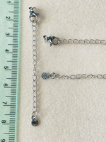 k502 Карабин 10мм с удлинительной цепочкой "монета рифленая", нерж. сталь