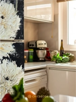 Наклейка на холодильник живописная Георгины