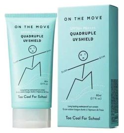 TOO COOL FOR SCHOOL Стойкий солнцезащитный крем On The Move Quadruple UV Shield SPF50+ PA++++ 80 гр.