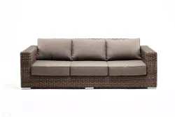 "Боно" диван из искусственного ротанга трехместный, цвет коричневый