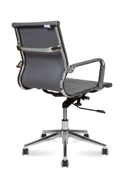 Кресло офисное Норден / Техно LB / хром / серая экокожа