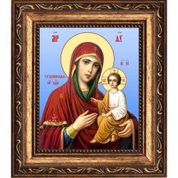 Тихвинская Божья Матерь. Икона на холсте.