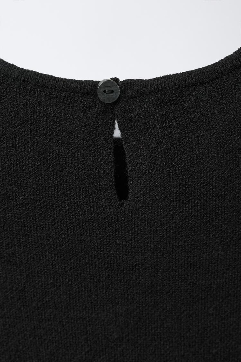 ZARA ТРИКОТАЖНОЕ ПЛАТЬЕ С БЛЕСТЯЩИМ БАНТОМ, ЧЕРНЫЙ