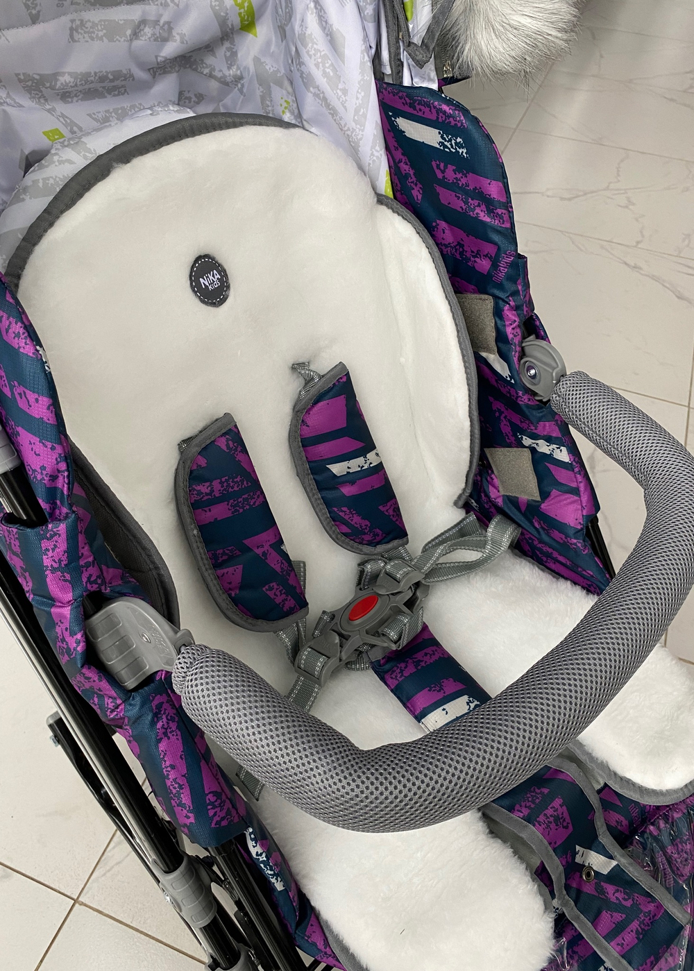 Коляска комбинированная (санки - коляска) «Ника Детям 7-8SK» сиреневый (арт. НД7-8SК/1)