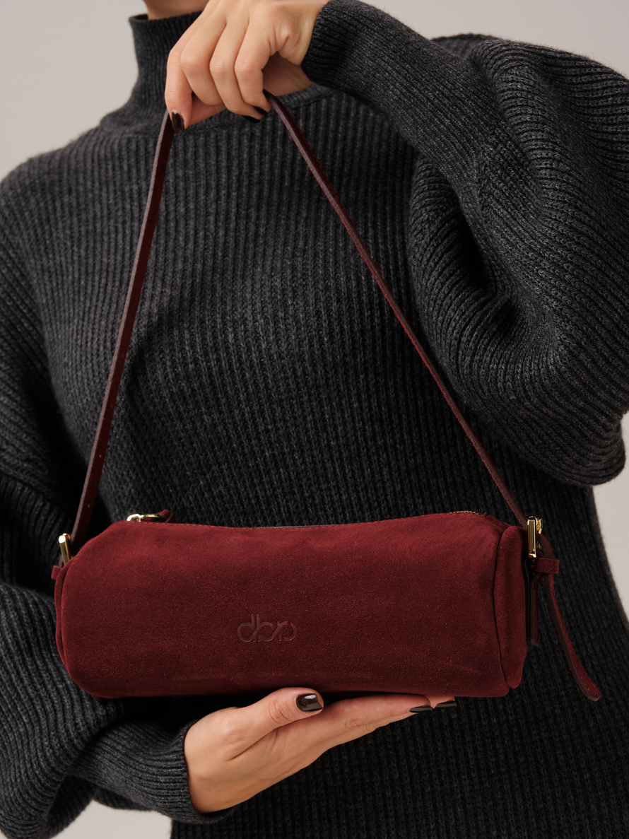 Замшевая сумка DBR 31343 красное вино