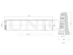 Комплект пыльник и отбойник UNIO DUC-50037