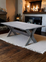 Деревянный стол садовый из массива сосны, графит