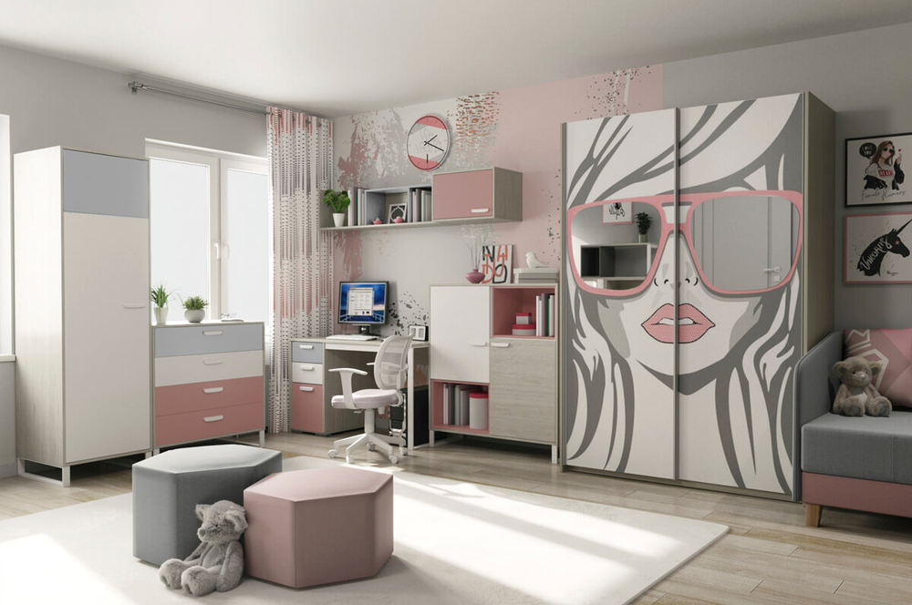 Шкаф навесной НШ1 LIBERTY PINK (Либерти пинк)