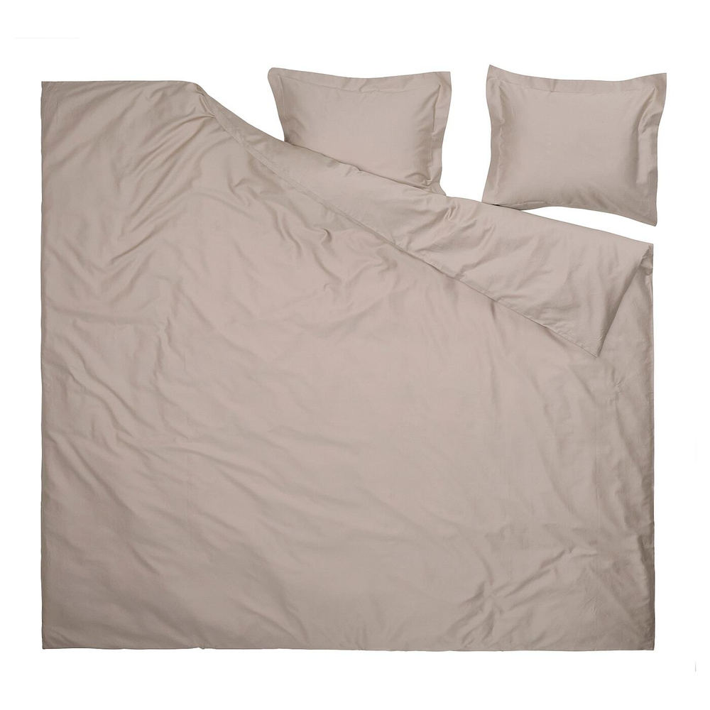 IKEA LUKTJASMIN  (ИКЕА ЛУКТЙАСМИН)  -  Пододеяльник и 2 наволочки, серо-бежевый, 200x200/50x60 см