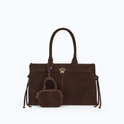 MANC ЗАМШЕВАЯ СУМКА "ZOUZOU", ТЕМНО-КОРИЧНЕВЫЙ