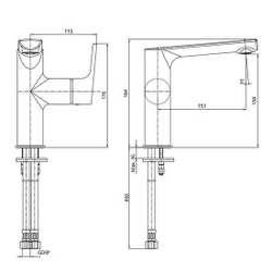 Смеситель E.С.А. Luna 102108955EX для раковины схема