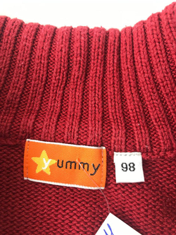 Кофта Yummy красная на молнии на 3 года