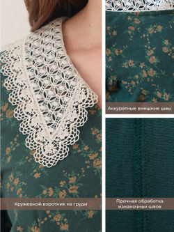 Платье с кружевным воротником