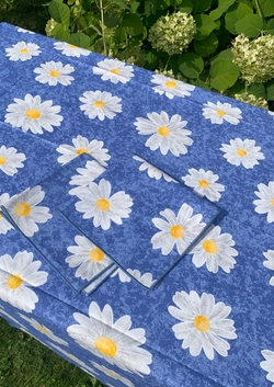 Скатерть 140x240 и 8 салфеток Confestyl Camomilla синие