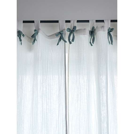 Штора из муслина с декором синего цвета из коллекции essential, 150х290 см