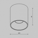 Накладной светильник Maytoni Alfa LED C064CL-12W4K-RD-B