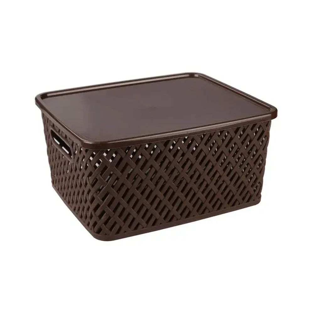 Корзина Плетенка (350х175) с крыш. корич (комплект 8 шт)