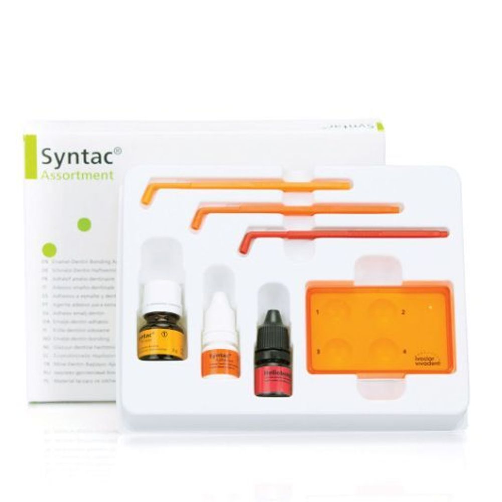 Syntac Assortment 2 x 3 г,1 х 6 г - адгезивная система IV поколения (Syntac Primer (3 г) + Syntac Adhesive (3 г) + Heliobond