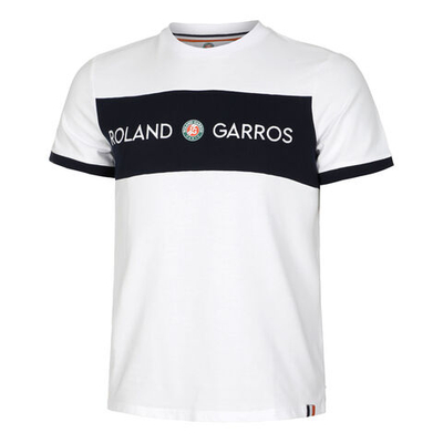 Мужское теннисное поло Roland Garros Color Block T-Shirt Men - White