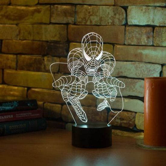 Светильник Человек паук с иллюзией 3D