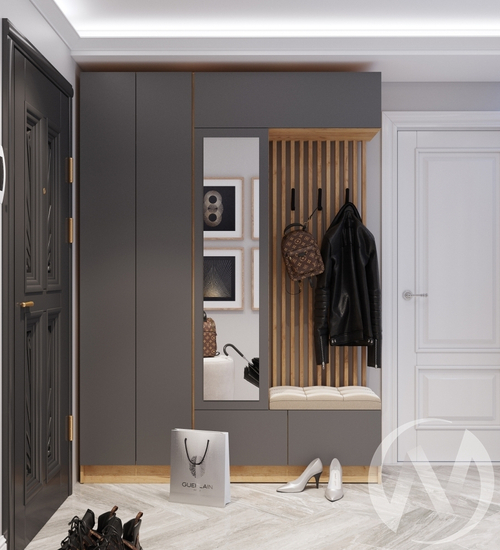 Прихожая "Руэлла" (дуб крафт золотой/графит серый)