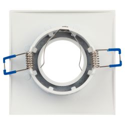 Встраиваемый светильник алюминиевый ЭРА KL104 WH MR16 GU5.3 белый | Алюминиевые встраиваемые светильники