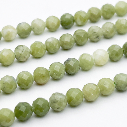 Серпентин граненый бусины, диаметр около 5,9-6,1 мм, цена за 15 шт (1/4 нити)