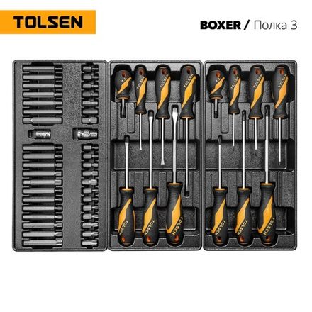 Цена на TOLSEN (TT85415) Набор инструментов "BOXER" в черной тележке, 157 предметов