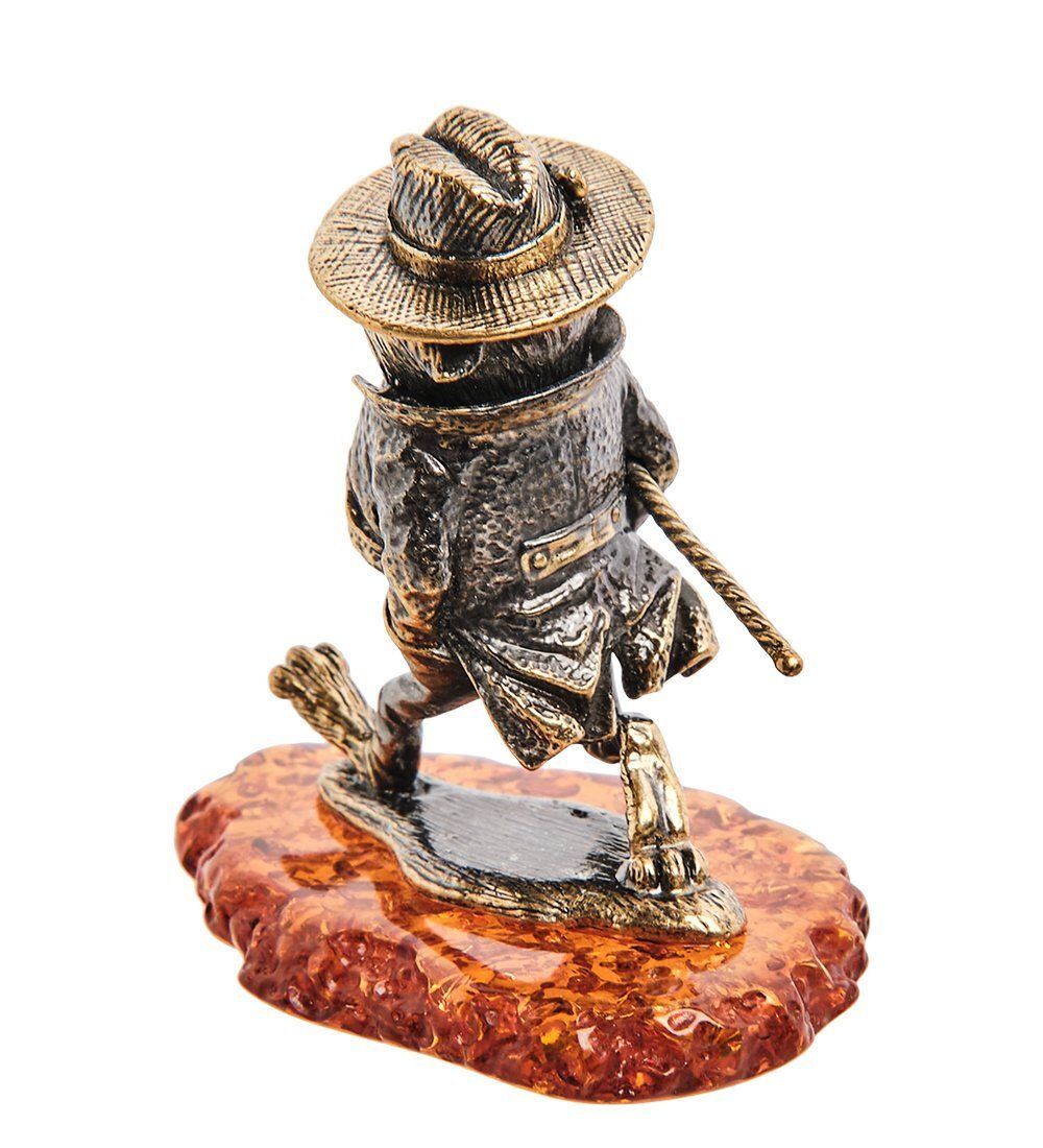 Народные промыслы AM-3084 Фигурка «Кот Джентельмен» (латунь, янтарь)