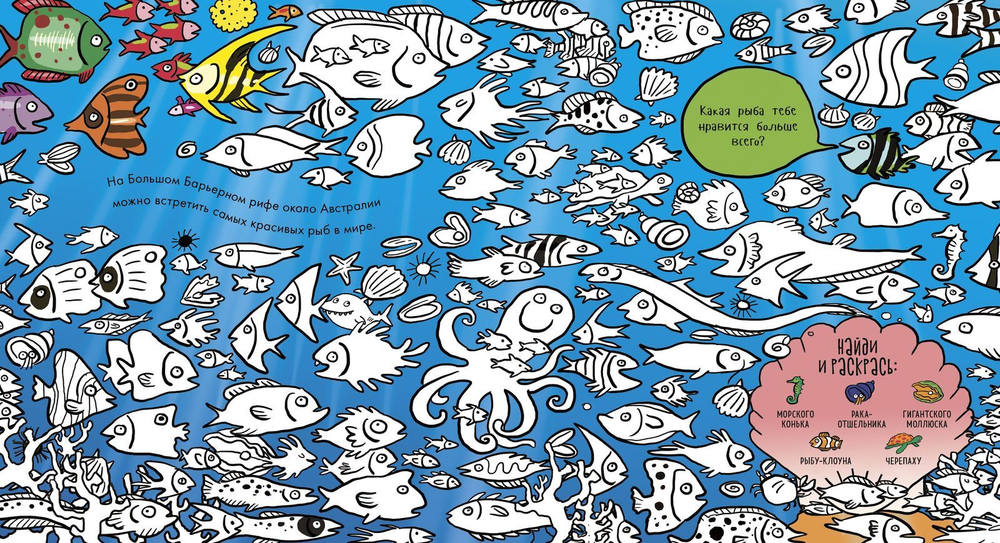 Найди и раскрась. Океан