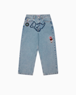 Джинсы ICECREAM Running Puppy Patch Tripple Scoop Denim Pant