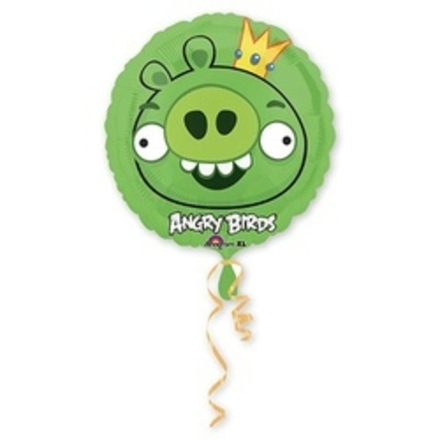 Шар (18"/46 см) Круг, Angry Birds Король Свиней 1 шт.