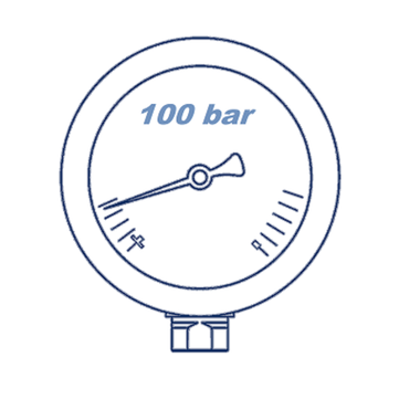 Манометр глицериновый D63 G1/4 - 100 Bar - радиальное подключение VERSO