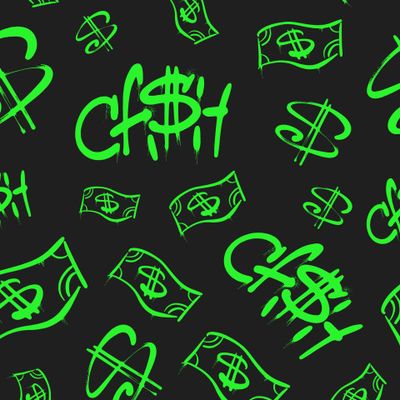 Денежный паттерн с денбгами cash доллары
