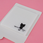 Прозрачные стикеры для заметок с клеевым краем, Alingar, 75 х 75 мм, 50 л., покрытие starlight touch, "Black KITTEN", белый, водонепрониц., европодвес