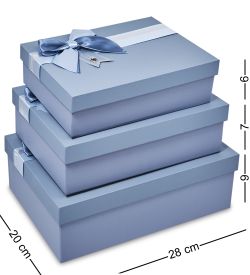 WF-174-A Набор коробок из 3 шт, серо-голубой