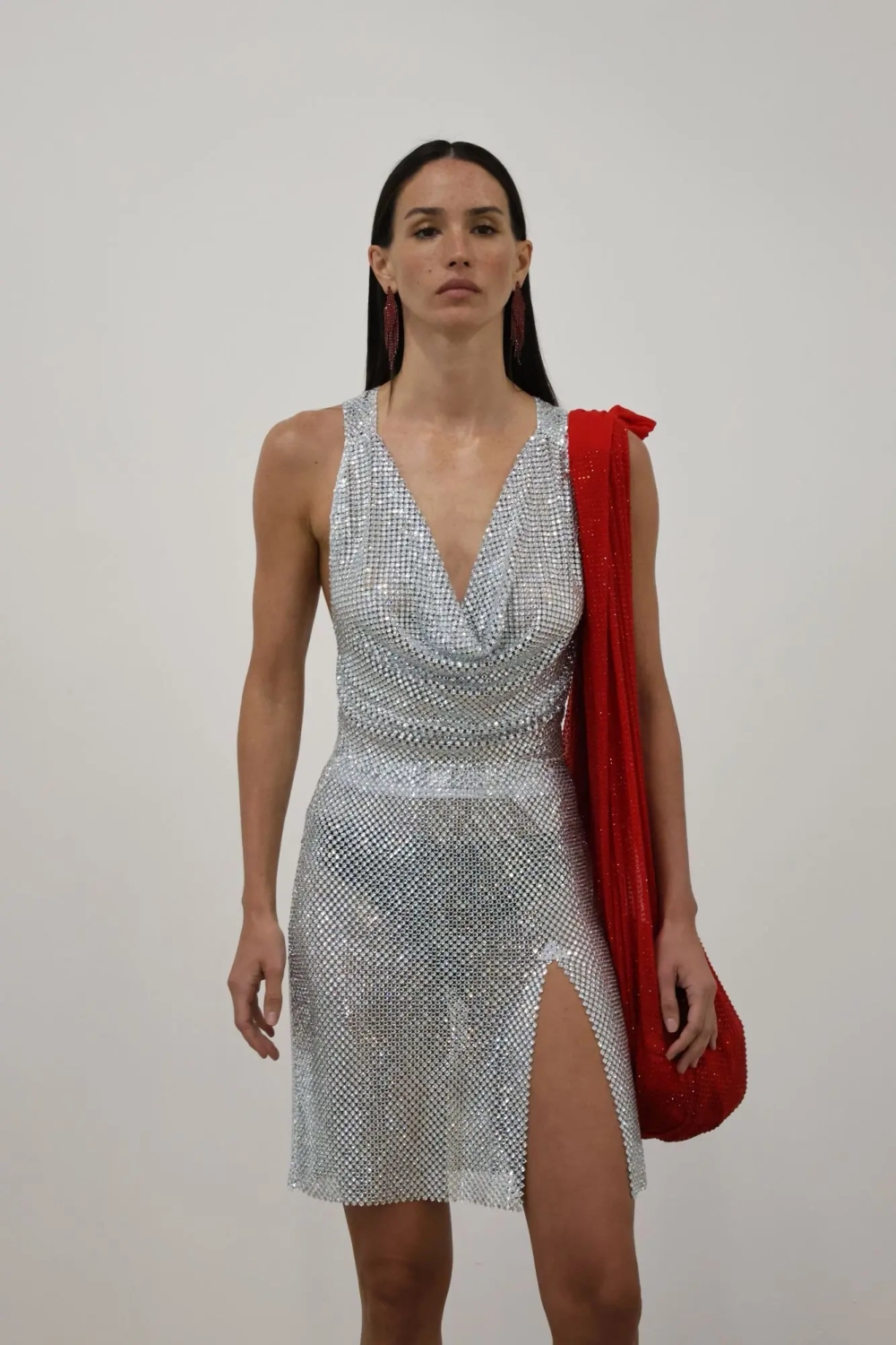 Стразовая юбка Glass Midi Skirt