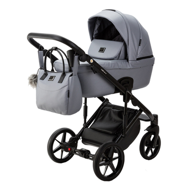 Коляска универсальная Adamex Lumi air Deluxe 2 в 1, SM-3 - Серая перламутровая эко-кожа