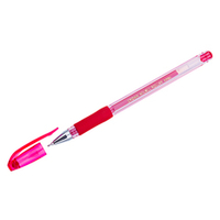 Ручка гелевая Crown "Hi-Jell Needle Grip" красная, 0,7мм, грип, игольчатый