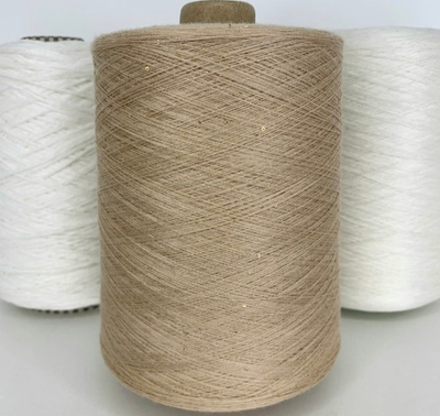 TRANSFORMARE ; 50% кашемир, 50% PVA, пайетки золото 1мм; 2500м/100гр, цвет: песочный; Среднее расстояние между пайетками - 45см.Есть бобинка: 100гр.