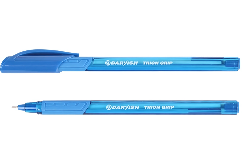 Ручка шарик. "Trion Grip" синяя, трехгранный синий корпус (Darvish)