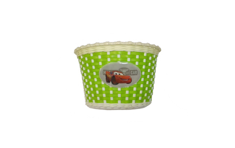 Корзина TRIX для детского велосипеда 12"-16", крепление на руль, 235x165x155мм, пласт., бело-зеленая