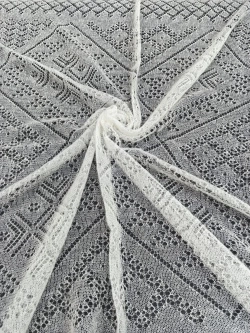 Оренбургский пуховый платок-паутинка А160-02 экрю