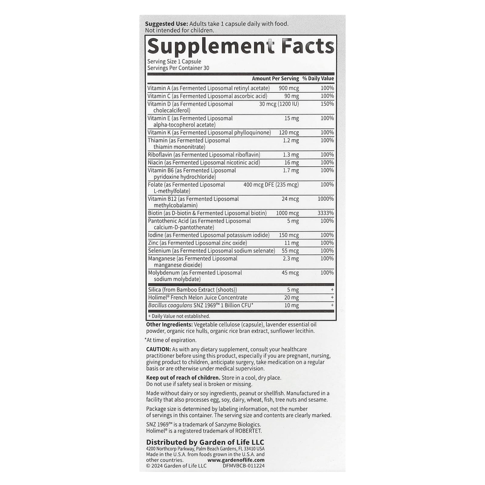 Garden of Life, Тереза Formated Multi +, комплекс для красоты, 30 капсул