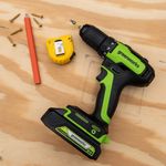 Аккумуляторная ударная дрель шуруповерт Greenworks GD24DD60K2, 3704107UA, 24v, АКБ 2 А·ч и ЗУ в кейсе