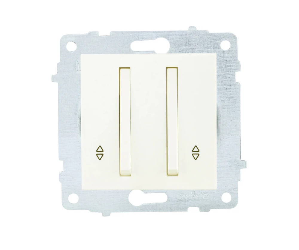 Выключатель 2-кл прох OVIVO 10А кремовый узкая клавиша 610-000202-211