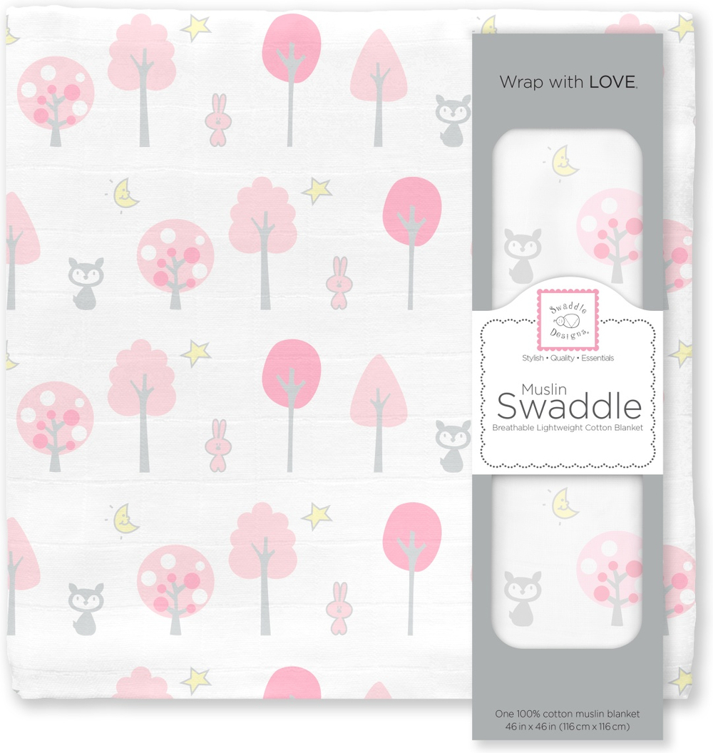 SwaddleDesigns SDM-152P Пеленка муслиновая Pink Thicket
