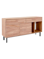 Комод 165х42х84, Виби, с ящиками для вещей, массив дуб, тумба под телевизор на металлических ножках в стиле лофт, Dipriz