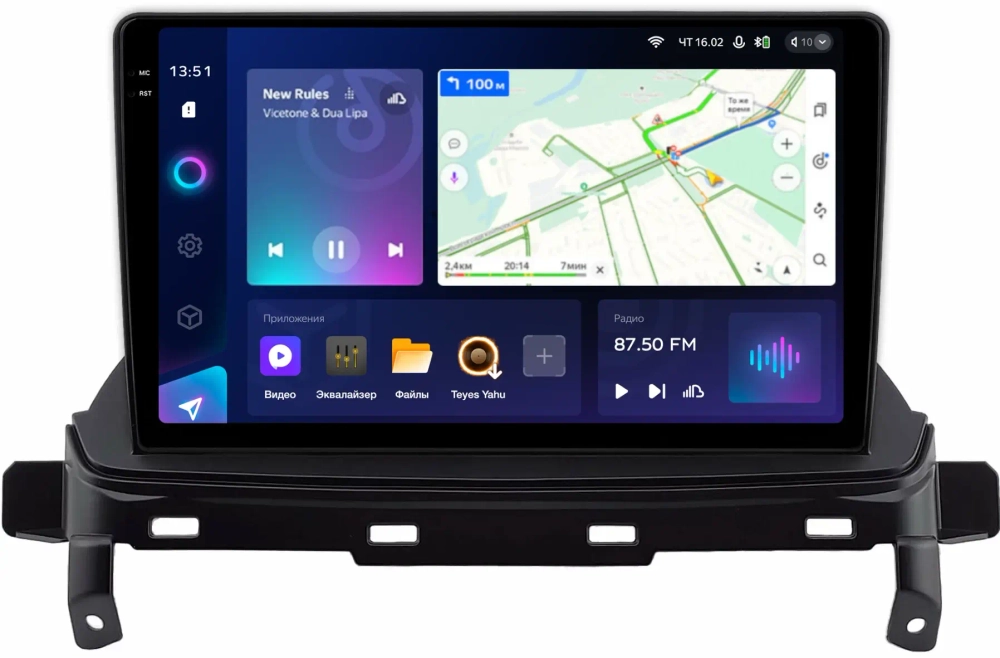 Магнитола для Mitsubishi Eclipse Cross (взамен ШГУ-планшета) - Teyes CC3-2K монитор 9.5" 2K QLED на Android 10, ТОП процессор, CarPlay, 4G SIM-слот